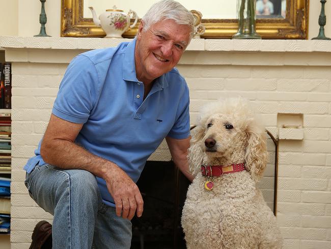 Disendorsed Liberal candidate for Corio Murray Angus with his poodle Luci. Picture: Alison Wynd