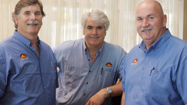 Chris Beech (far left) pictured with his brothers Bob and Brett.