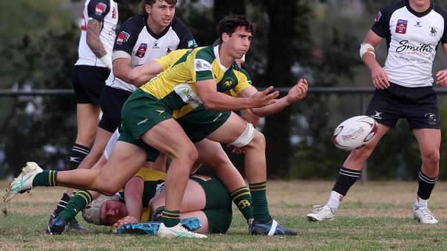 Souths Magpies vs West Bull Dogs, Cults One Club Rugby, Annerley. Picture: Liam Kidston