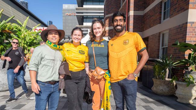Fans ahead of the World Cup Matilda's v Sweden match at Suncorp Stadium. Photo - Stephen Archer