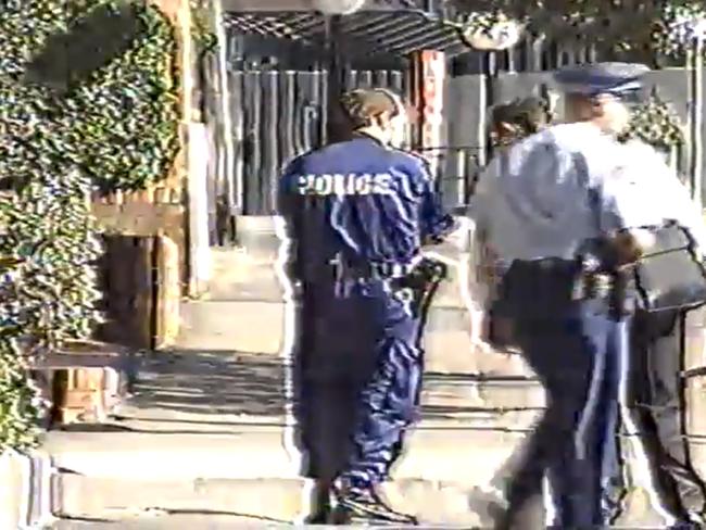 Police on the scene following David’s murder. Picture: Seven News