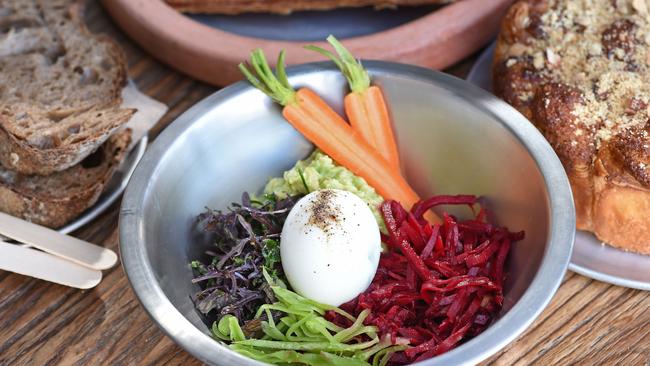 Berkelo bakery’s smashed avo with fermented veg. Picture: Troy Snook.