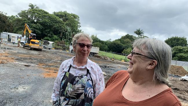 In March Janice Fitzpatrick and Lindy Hills watched as the early foundation work got underway. Photo by Janine Watson