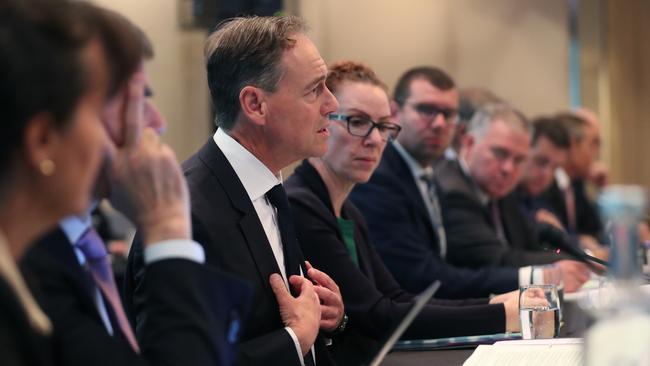 Federal Health Minister Greg Hunt during the COAG meeting. Picture: AAP