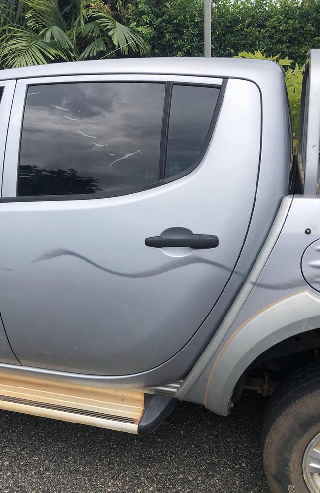 Residents of a Milner, Darwin, have been left reeling after a number of cars in their area were vandalised with spray paint on March 9, 2025. Picture: Facebook