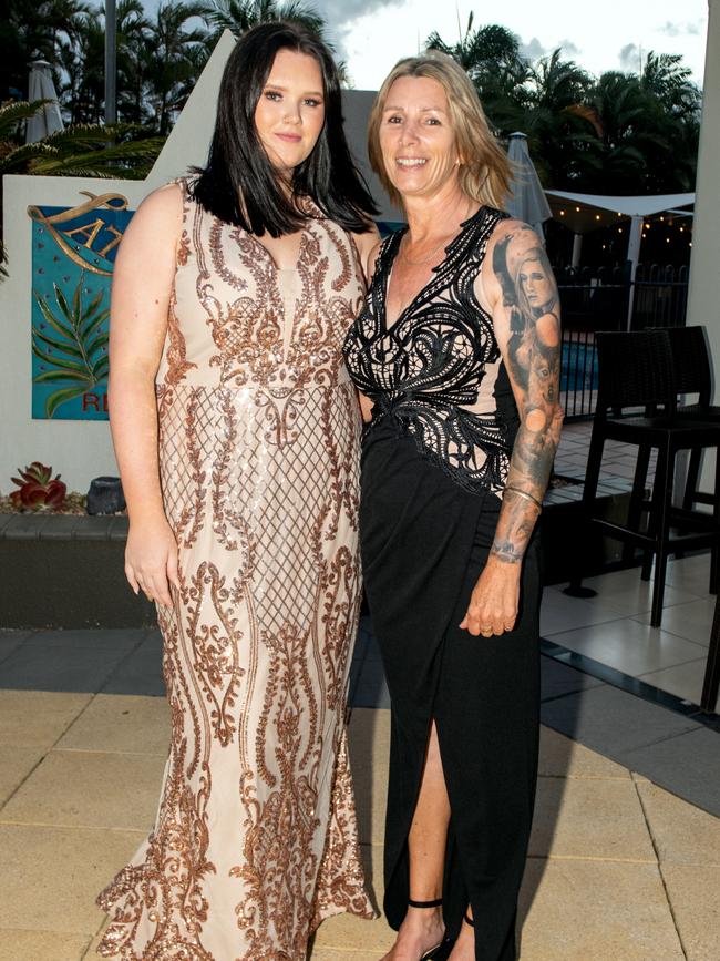 Brittney Wellby and Tracey Wellby at the Carlisle Adventist College year 12 dinner at Mantra, Mackay Harbour.Picture: Michaela Harlow
