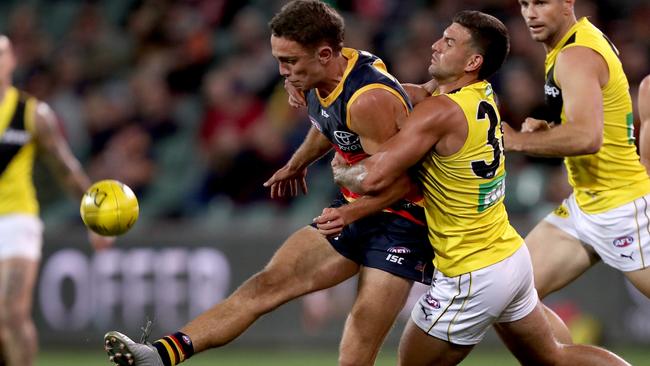 Crow Lachlan Sholl is this week’s AFL Rising Star nomination. Picture: AFL Photos/Getty Images