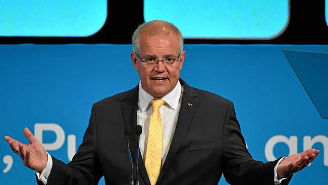 Prime Minister Scott Morrison speaks at the Australian Financial Review Business Summit in Sydney, Tuesday, March 5, 2019. Picture: MICK TSIKAS