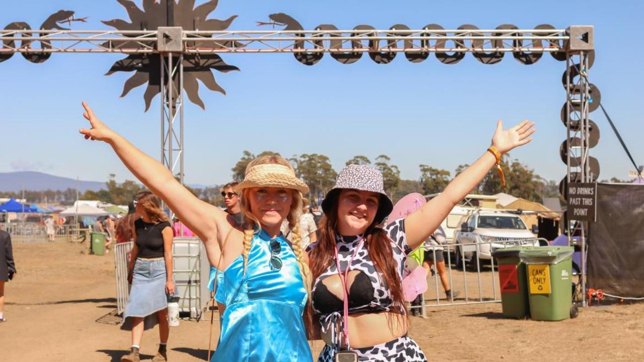 Party in the Paddock 2024. Chelsea Rushton and Gabrielle Piva of Deloraine. Picture: Stephanie Dalton