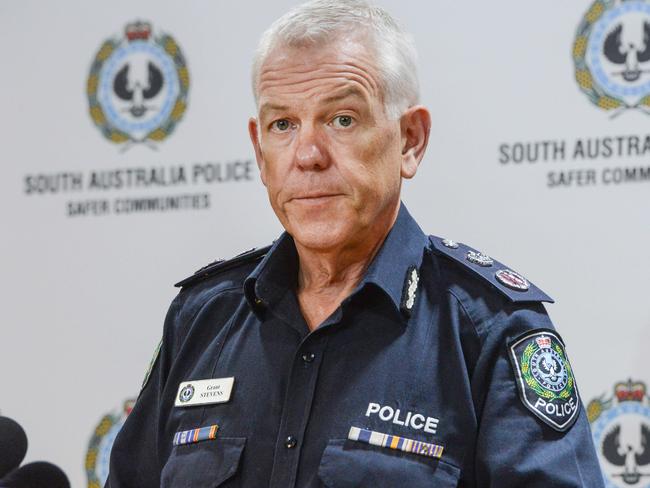 ADELAIDE, AUSTRALIA - NewsWire Photos MARCH 4, 2022: South Australian Police Commissioner Grant Stevens press conference  in relation to the Revocation of the Police Workers Vaccination Direction. Picture: NCA NewsWire / Brenton Edwards