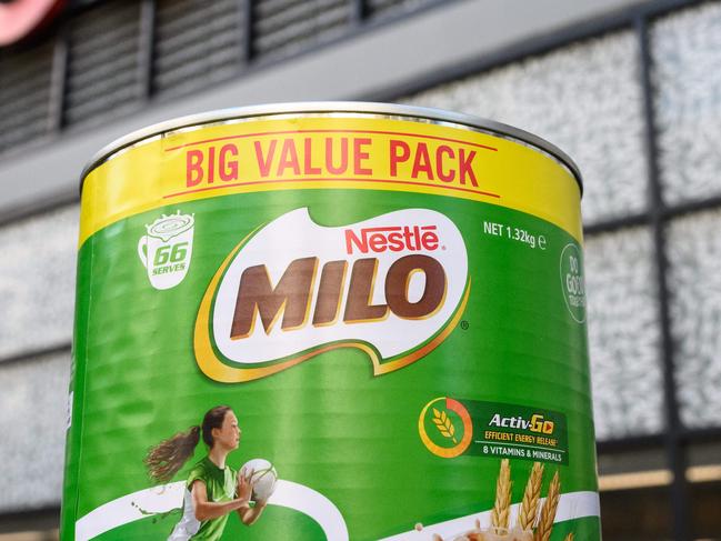 SYDNEY, AUSTRALIA - NewsWire Photos April 19, 2021: A 1.32kg Big Value Pack tin of Milo from Coles, Sydney. Picture: NCA NewsWire / James Gourley