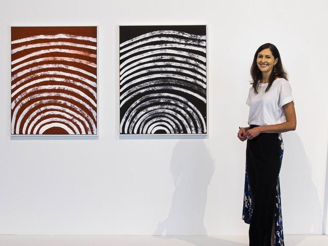 25/03/2021 TarraWarra Biennial curator Nina Miall in the new exhibition which opens Friday. Aaron Francis/The Australian