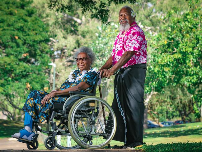 Helen Salee and Douglas Bon Snr will be marking Mabo Day with an event at the Jingili Water Gardens. Picture: Glenn Campbell