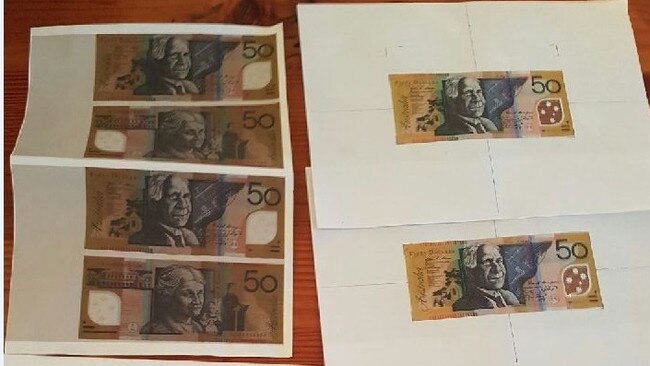 A number of fake $50 notes were found during a police raid on the Gold Coast last year. Photo: supplied