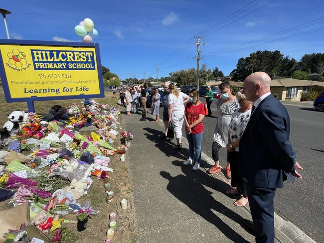 Premier Peter Gutwein at Hillcrest Primary School on Friday morning. Picture: Jack Evans