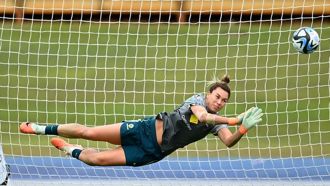 Goalkeeper Mackenzie Arnold in action for the Matildas. Picture: Albert Perez/Getty Images