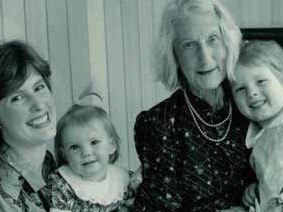 Dr Nancy Lewis, right, with her daughter Anne Brooks AM and granddaughters Georgina, left, and Elita.