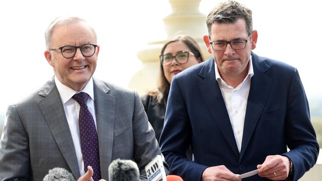 Australian Prime Minister Anthony Albanese with Victorian Premier Daniel Andrews. Picture: NCA NewsWire