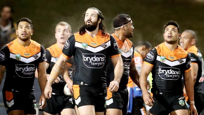 Are the Tigers in danger of bowing out of the NRL? Photo: Mark Evans