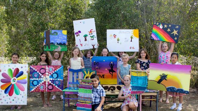 The students have all worked hard to display their art. Photo: Supplied