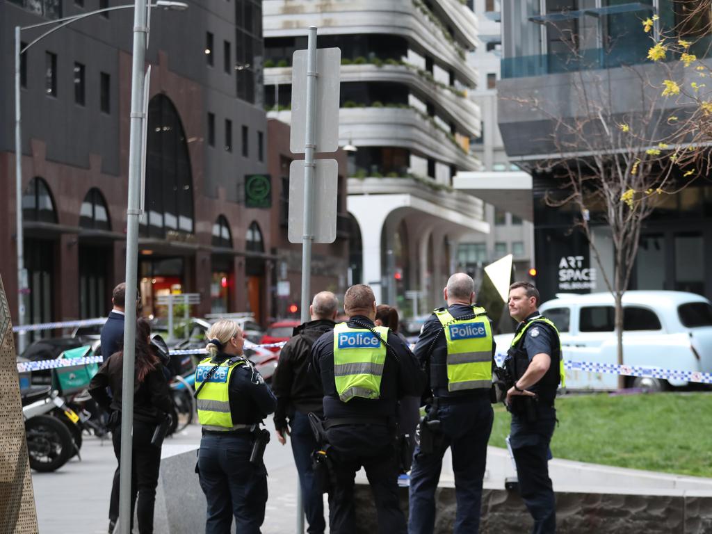 A passer-by found the injured man and called police. Picture: David Crosling