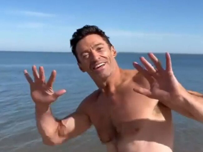 Hugh Jackman does his annual polar bear plunge. Picture: Instagram