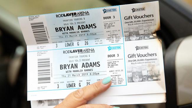 Maya Norlyng's Bryan Adams tickets just survived. Picture: Mark Stewart