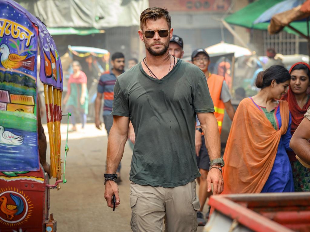 Chris Hemsworth in a scene from Extraction. Picture: Jasin Boland