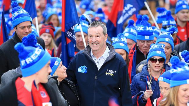 Neale Daniher and supporters walking to the MCG before Big Freeze 3 last year.