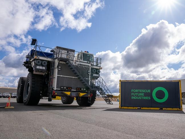 Fortescue Metals Group has ordered a fleet of 120 battery and hydrogen-powered  haul trucks from Liebherr for its Pilbara iron ore mines. Pics supplied by Fortescue.,