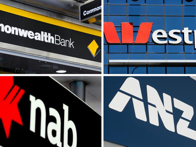 COMPOSITE 16:9 - Australia's four big banks Commonwealth, Westpac, NAB, ANZ. Picture: NCA Newswire