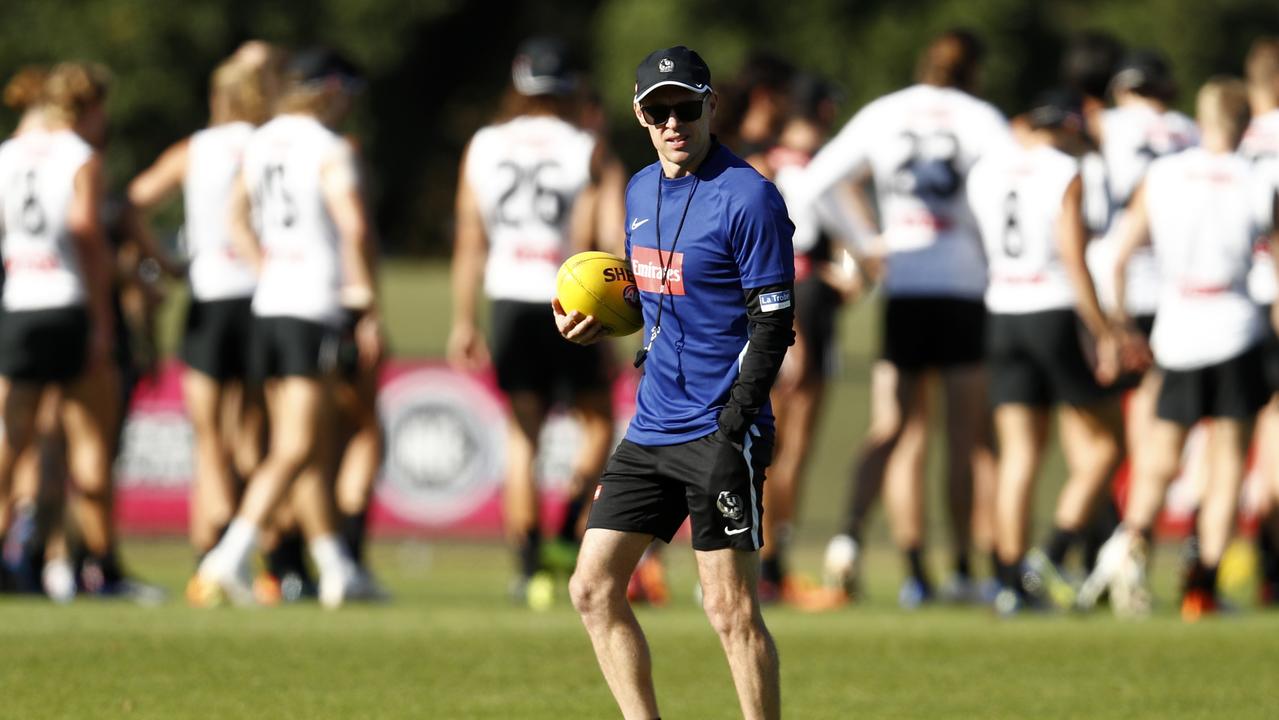 Collingwood coach Craig McRae has some tough selection calls to make. Picture: Darrian Traynor/Getty Images