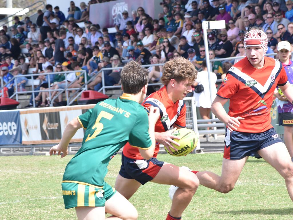 Rockhampton District Secondary Schools Rugby League grand finals, Year 10A, St Brendan’s College versus Emmaus College Browne Park, September 10, 2022.