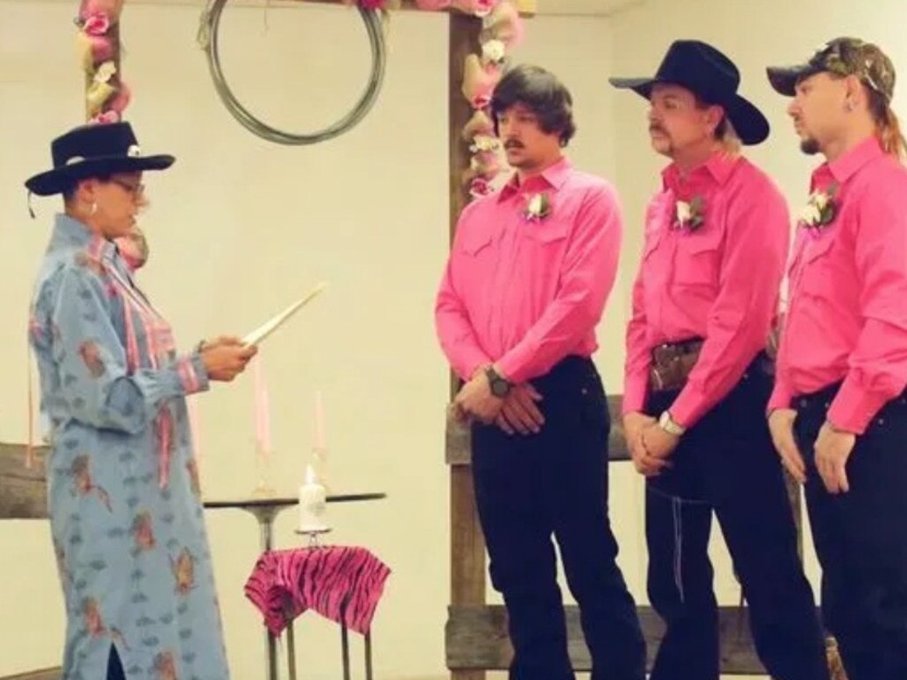 Travis Maldonado Joe Exotic and John Finlay's wedding. Picture: Netflix