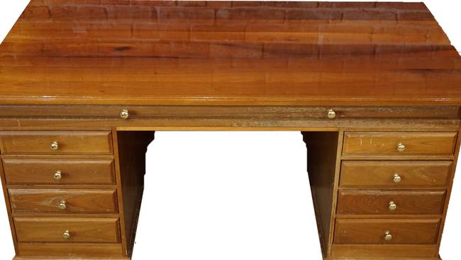 Sir Joh’s desk sold for more than $3,000.