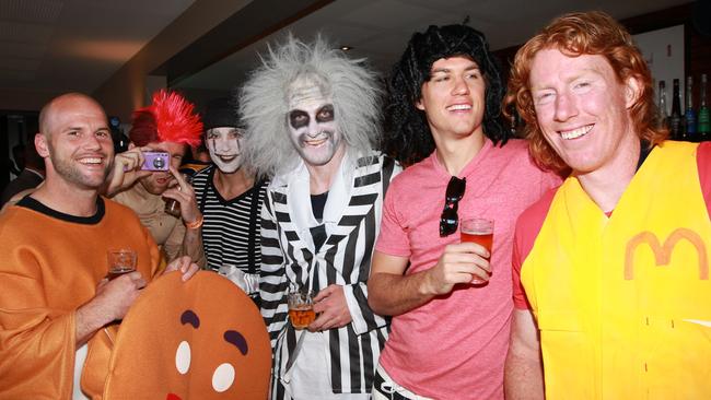 AFL players celebrating end of season with Mad Monday