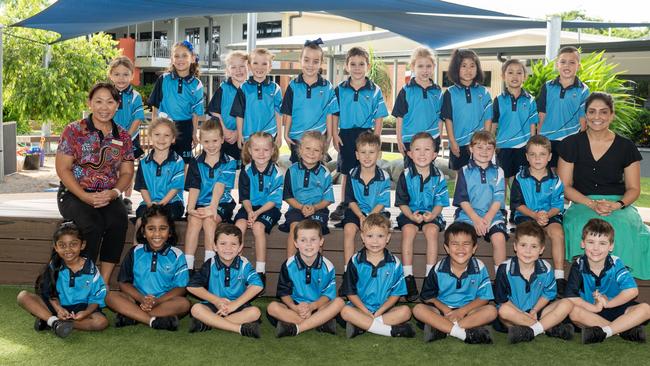 St. Mary's Catholic Primary School Prep R Back row: Sari, Summer, Mia, Greta, Scarlette, Nathan, Lily, Shanaia, Rika,Tane Middle row: Nina, Piper, Quinn, Isla, Carlo, Mack, Harper, Byron Front row: Dhanudri, Eva, Carter, George, Ezra, Ja-Koby, Tariq, Blair Teacher Assistant Ms Yet Foy Teacher Mrs Rokic Picture: Michaela Harlow.