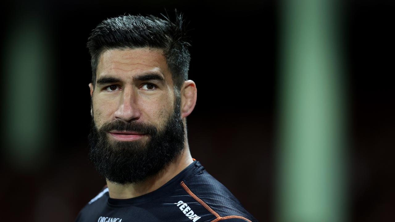 James Tamou apologised after the game for his foul-mouthed tirade that got him sent off. Picture: Scott Gardiner/Getty Images