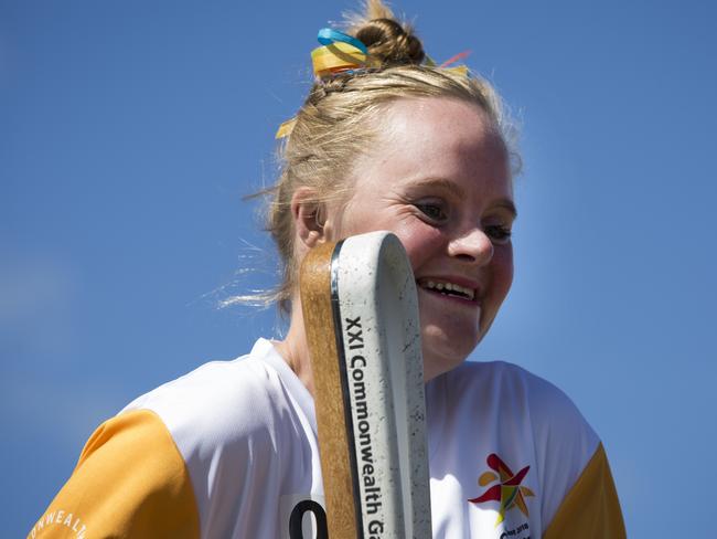 Phoebe takes the Queen’s baton.