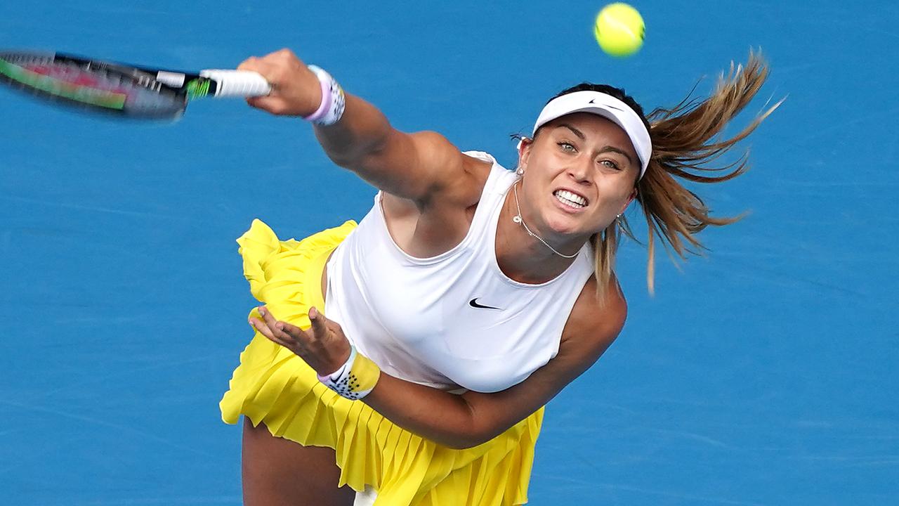 Paula Badosa of Spain serves during her second round match against Petra Kvitova of the Czech Republic on day three of the Australian Open tennis tournament at Rod Laver Arena in Melbourne, Wednesday, January 22, 2020. (AAP Image/Michael Dodge) NO ARCHIVING, EDITORIAL USE ONLY