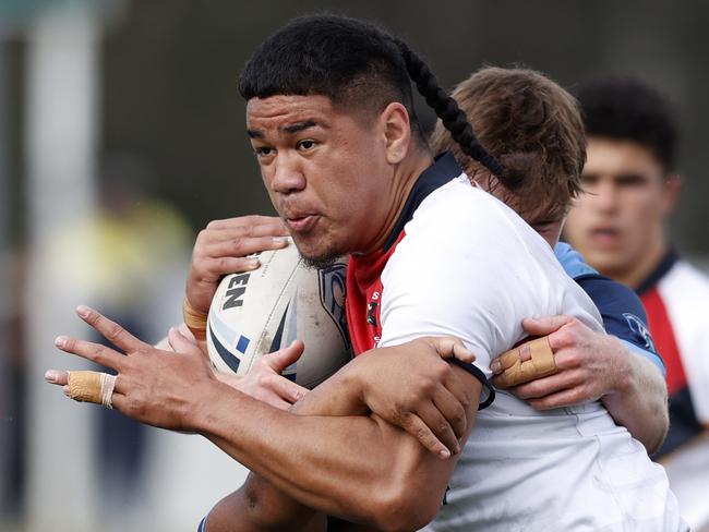 Lachlan Broederlow during the NSW U18 Combined Independent Schools v Combined High Schools, State Rugby League Tri-Series held at St Mary's Leagues Stadium. Picture: Jonathan Ng