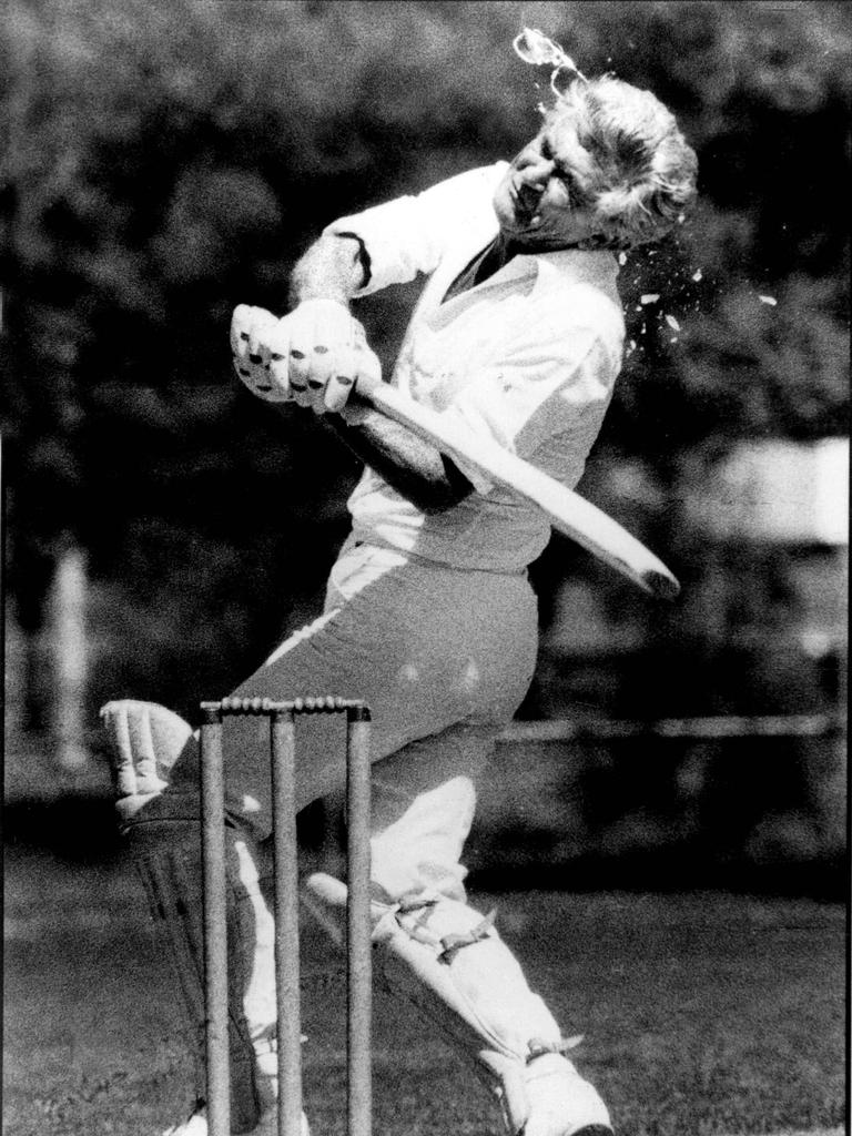 Bob Hawke’s glasses were broken during a cricket match against the press gallery in Canberra, 1984.