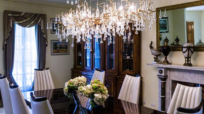 The chandelier in the dining room. Picture: Aaron Francis