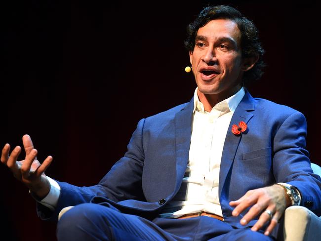 Johnathan Thurston on stage for the Johnathan Thurston show the Star casino on the Gold Coast. Saturday November 10, 2018. (AAP image, John Gass)