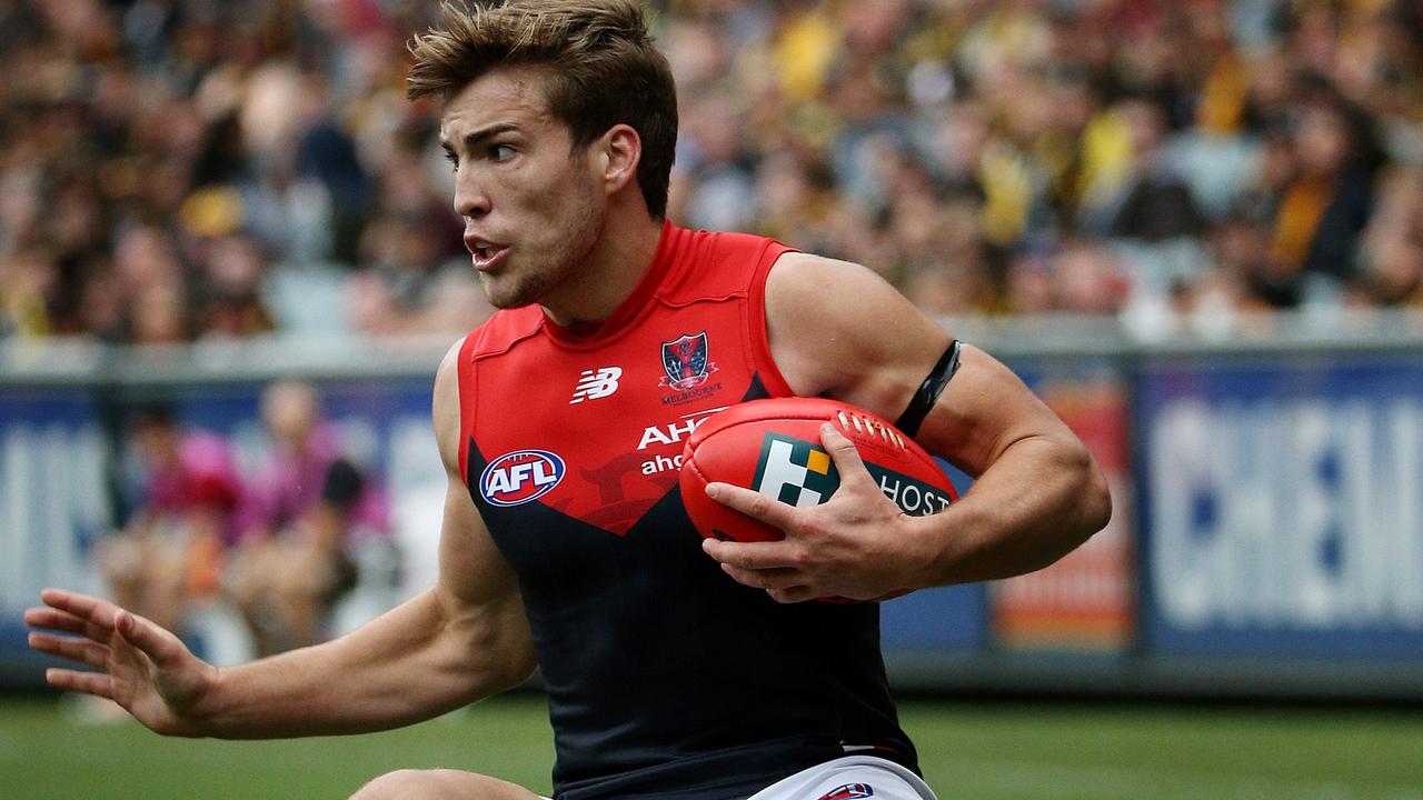 Round 9: Richmond v Melbourne MCG. Jack Viney in action. May 17th 2014. Picture : Colleen Petch