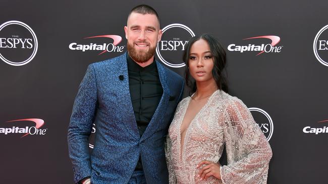 Travis Kelce (L) and media personality Kayla Nicole attend The 2018 ESPYS. Photo by Alberto E. Rodriguez/Getty Images.