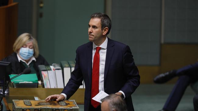 Jim Chalmers in Question Time in Parliament House in Canberra. Picture: Sean Davey.