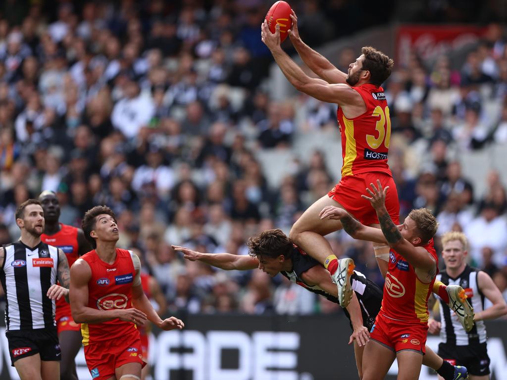 Levi Casboult kicked four against the Pies in May. Picture: Robert Cianflone/Getty Images