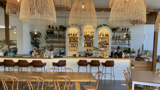 The interior dining space at Double Barrel Kitchen & Bar, Benowa.