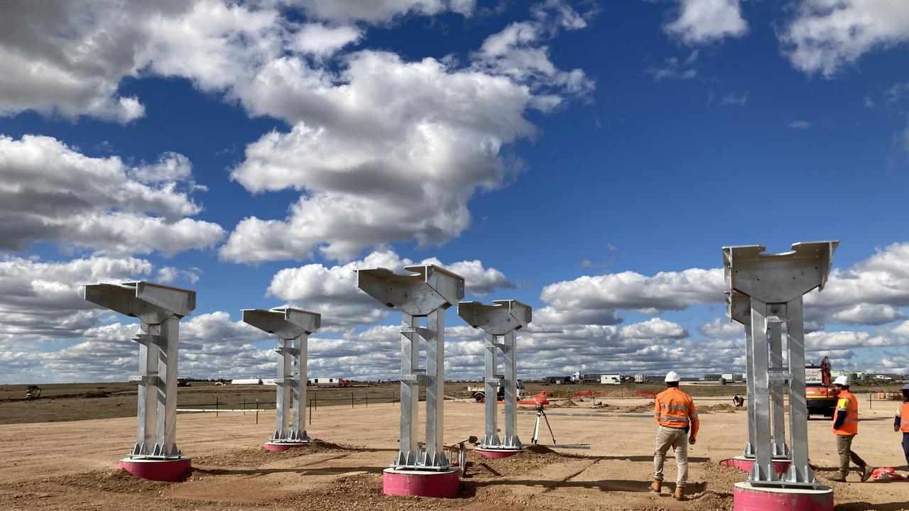 Construction work continues on the Wandoan South Solar project in Queensland’s Western Downs.